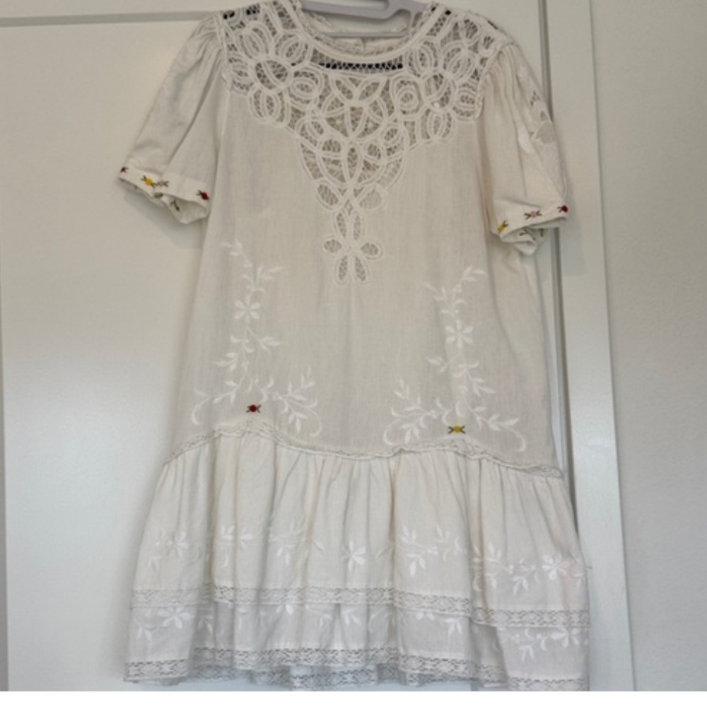 LoveShackFancy White Lace Mini Dress